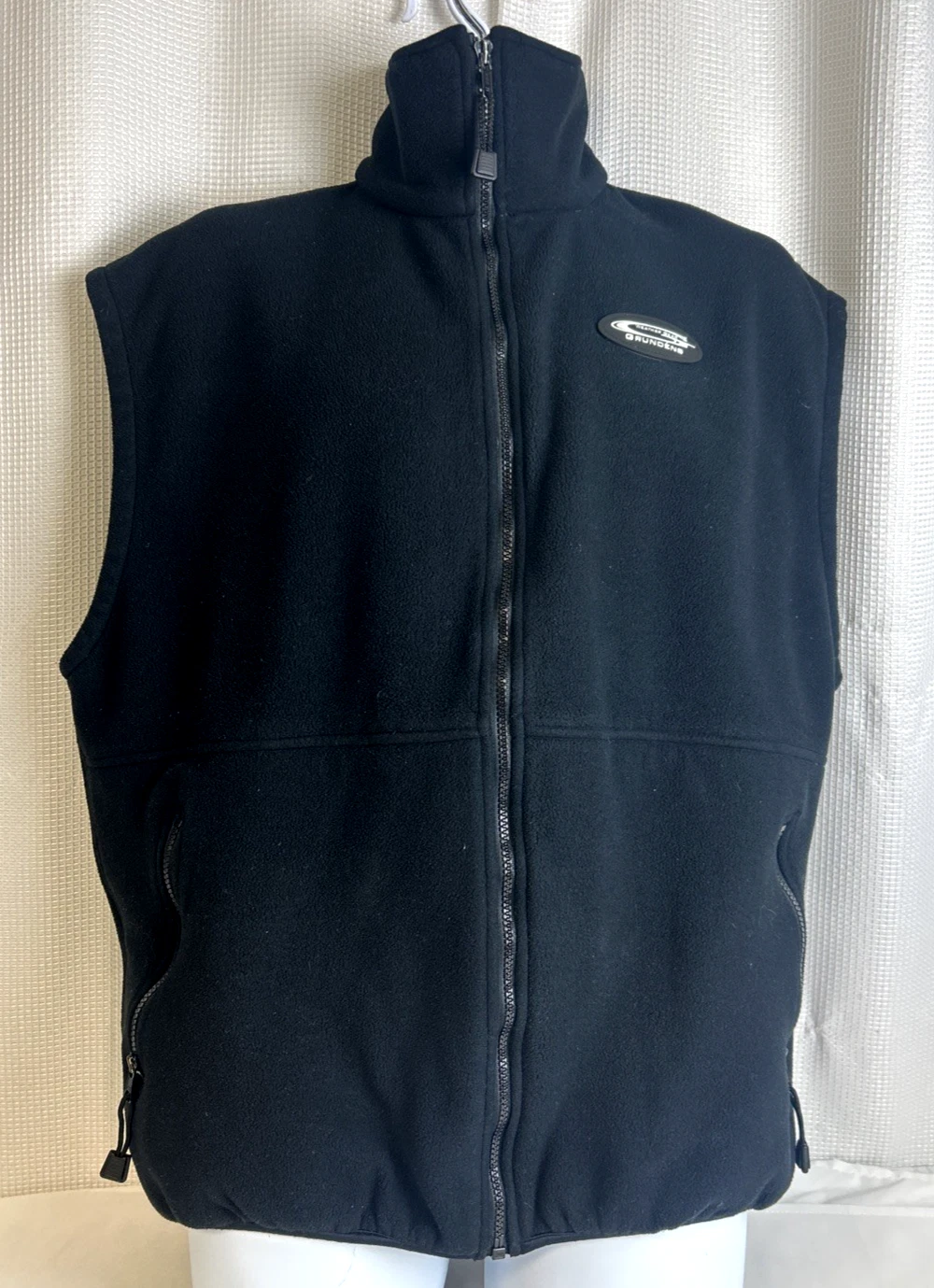 Vintage Grundens Weather Fleece Gear Black Vest Men's XL Made USA Sleeveless