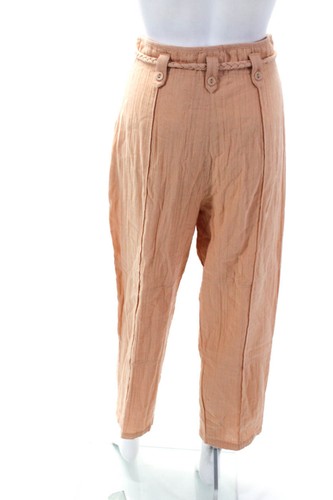 Joie Womens Cotton Gauze Braided Belt High Rise Pants Peach Trousers Size 6 - Picture 3 of 5