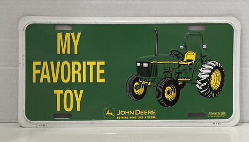 John Deere “My Favorite Toy” Vanity License Plate Preowned Farmer’s Collection