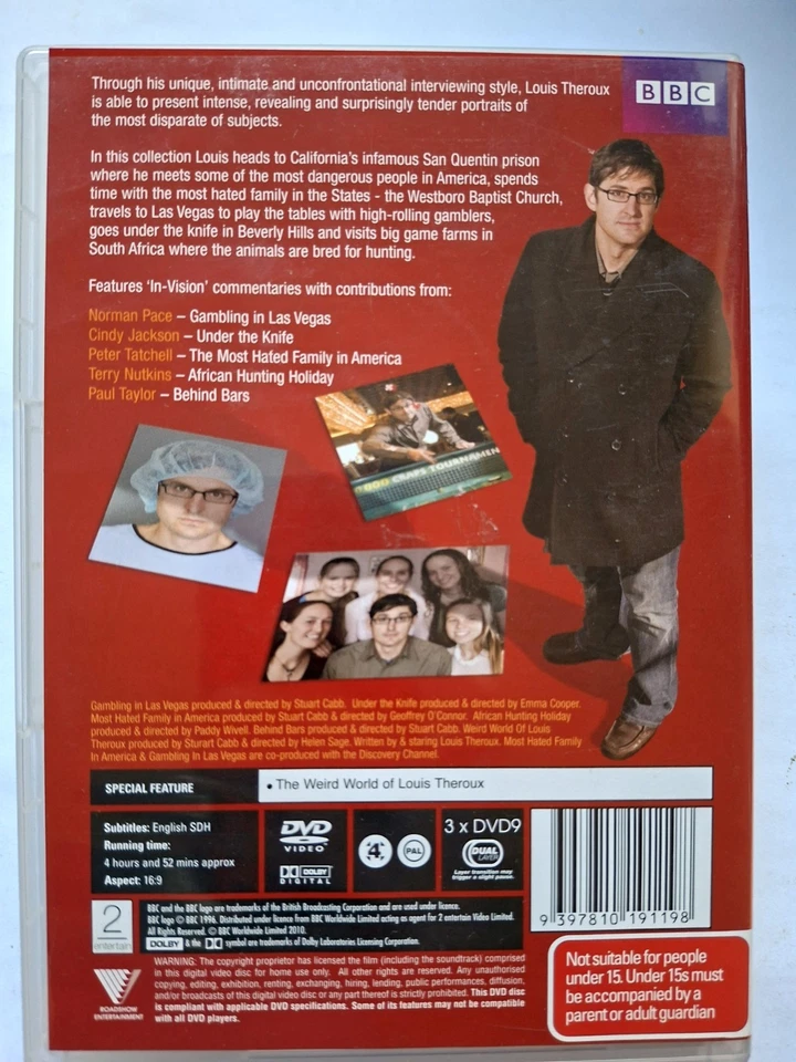 Louis Theroux The Strange & Dangerous [3 DVD Set] Region 4, FREE Next Day Post - image 2 of 4