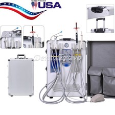Portable Dental Delivery Unit System Mobile Cart Suction with Air Compressor 4H