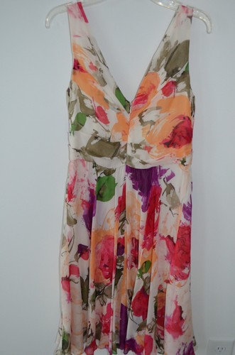 Suzy Chin silk floral sleeveless dress, size 2, NWOT, knee length - Picture 6 of 8