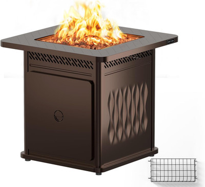 28'' Propane Fire Pit Table, 50,000 BTU Steel Gas Firepit for Outdoor, outside P