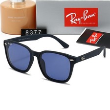 New Ray-Ban RB8377 Sunglasses Black Frame Blue Polarized Lens 60-14-142mm