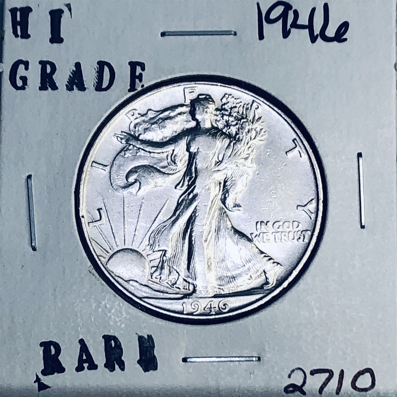 1946 LIBERTY WALKING SILVER HALF DOLLAR HI GRADE U.S. MINT RARE COIN 2710
