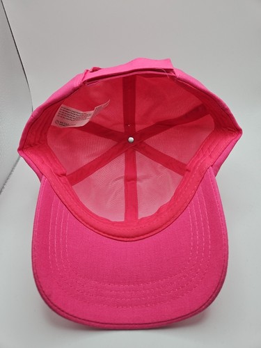 Damen Hot Pink Baseball Cap Leinenmischung Klettverschluss NEU - Bild 3 von 4