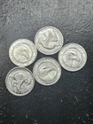 Lot Of FIVE (5) 1/20th Oz .999 Silver Prospector Rounds - Cool Fractional Silver