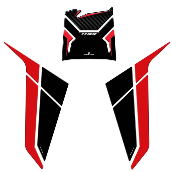 Kit Tank Basic Aufkleber 3D Kompatibel Honda Africa Twin 1100 2024-2026 Schwarz-image