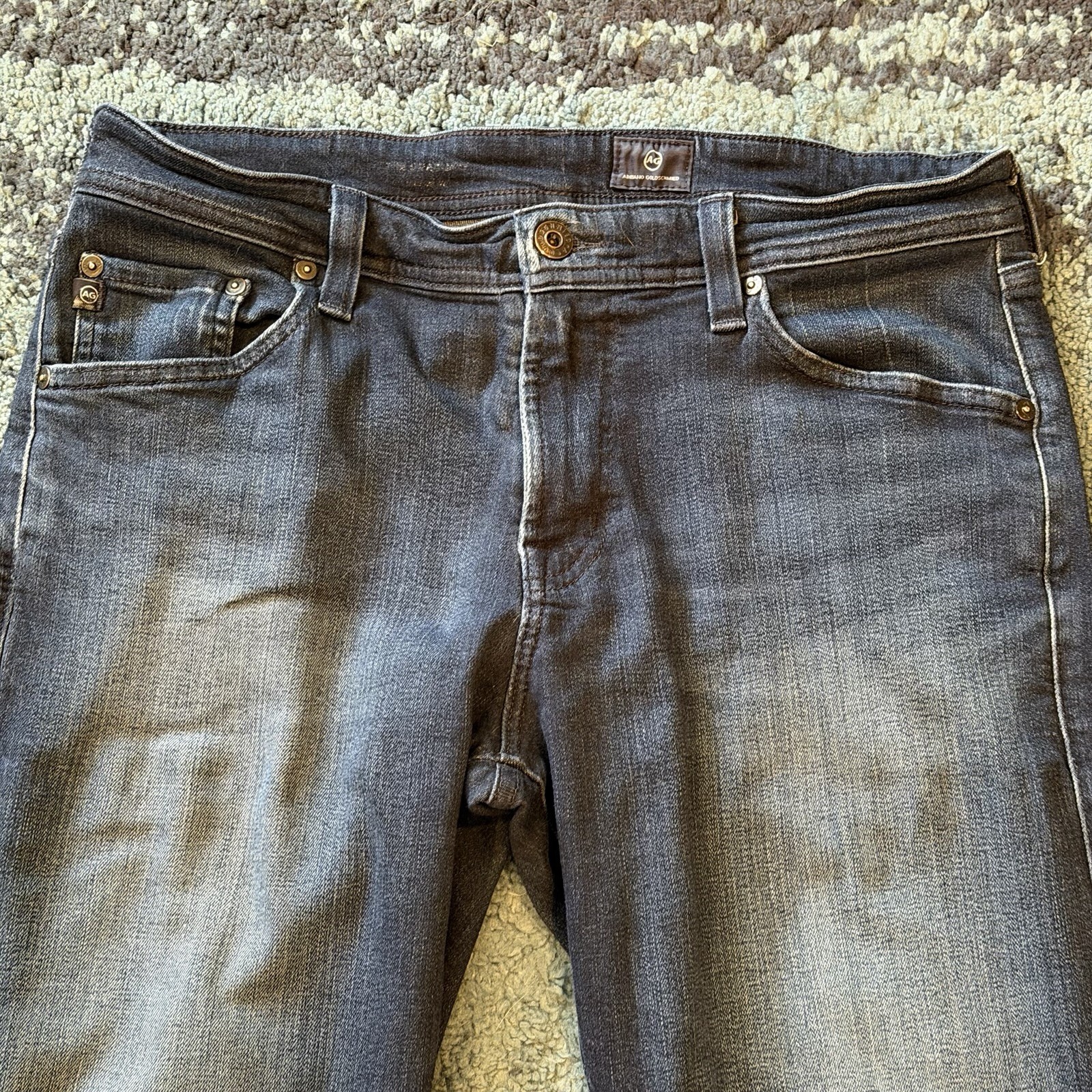 AG Adriano Goldschmied Jeans Mens 31x34 Dark Wash Blue Straight Denim Pants thumbnail 2