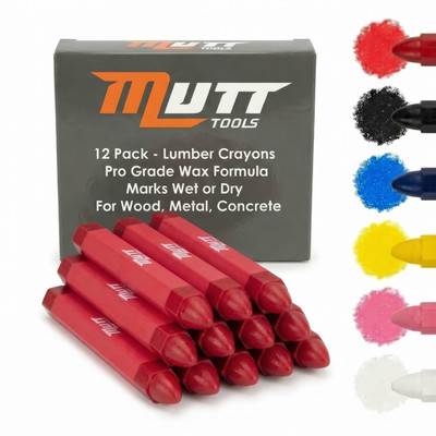 Lumber Crayons 12 Pack - Wood Marking Crayons for Construction, Tire Marking, Me