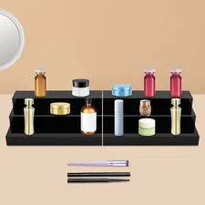 3-tier Display Stands Acrylic Black Riser Organizer for jewelry boxed goods