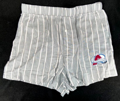 NEW Colorado Avalanche NHL Concepts Striped PJ's Boxer Shorts Pajamas Womens M