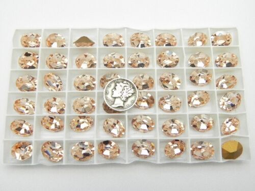 Piedras de cristal facetadas ovaladas Light Peach GF (12x10 mm) vintage Swarovski 4100 - Imagen 1 de 3
