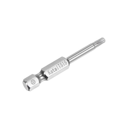 TS15 Magnetic Security Star 5Point Torx Screwdriver Bit 1/4" Hex Shank 2" Length - Picture 4 of 5