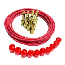 George L's Pedalboard Effects Cable Kit - Red Cable .155 R/A Unplated Plugs