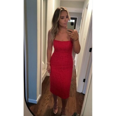 fame and partners red lace dress Fame & Partners x Free People Mollie Micro Mini Dress Size 12 Backless Red Lace