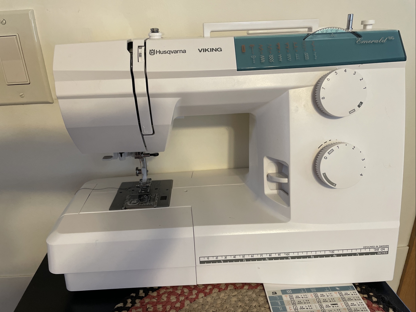 Husqvarna Viking Emerald Sewing Machine Model 116 Works Great! eBay