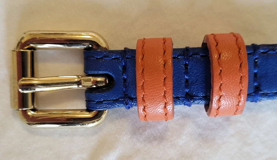 Cinturón ajustado multicolor para mujer D&G 32" cuero genuino hecho en Italia Foto 2 de 4