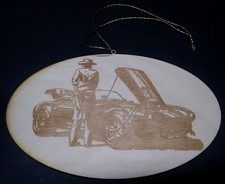 Classic Shelby Cobra Sports Car Beautifully Detailed Wood Christmas Ornament-NEW