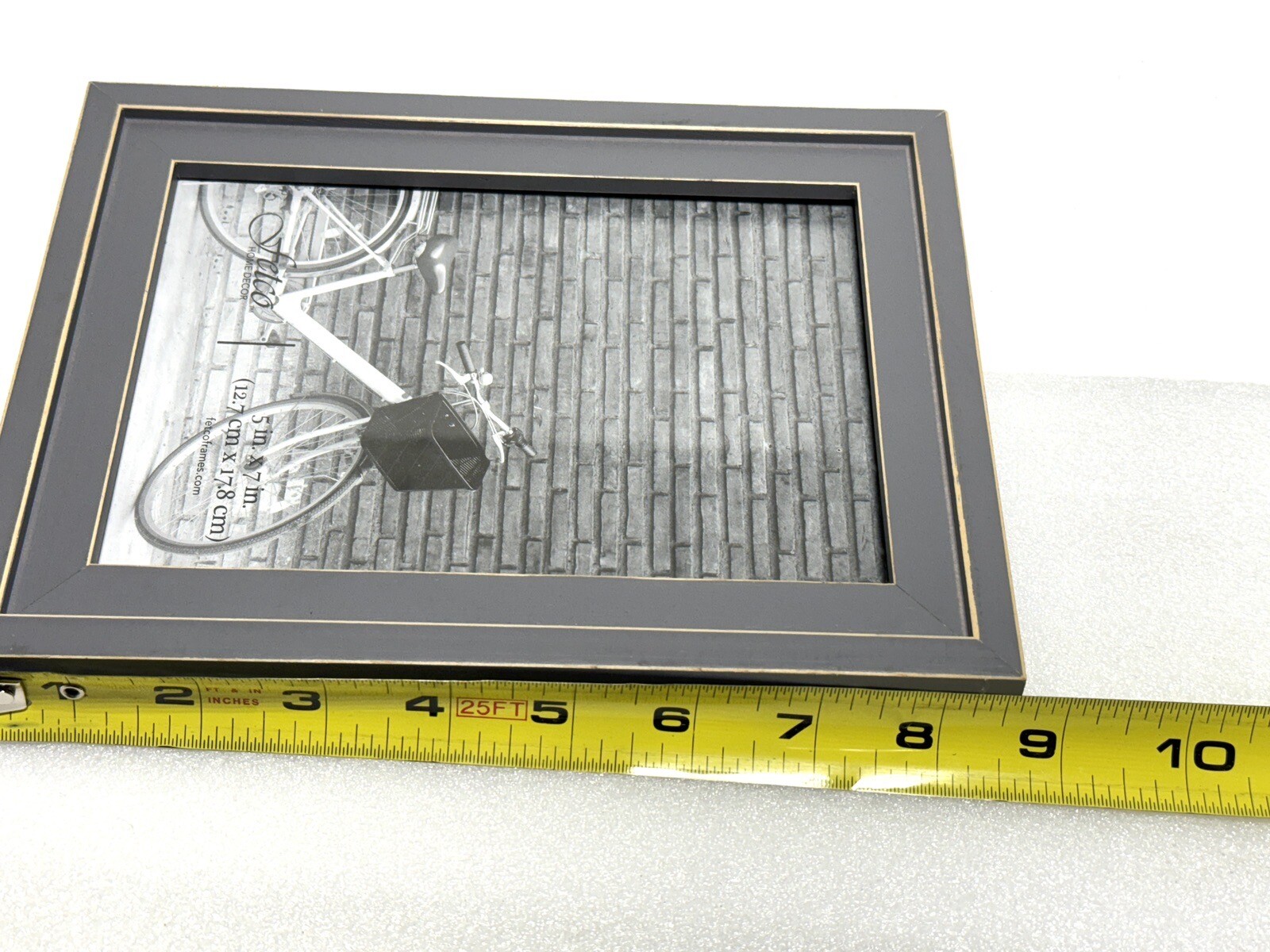 Gray Wood Picture Frame Fetco 5 x 7 See Defect ***On Back In Pictures