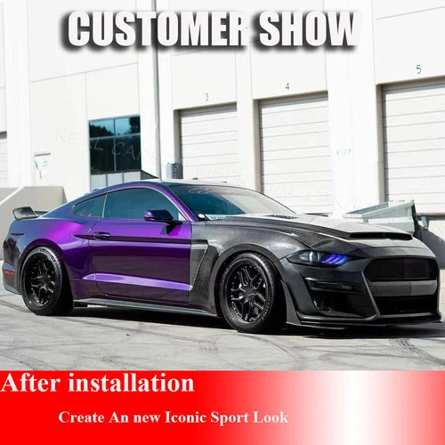 Cubierta de ventilación delantera para guardabarros exterior lateral carbono real apta para Mustang 2018-2023 - Imagen 9 de 10