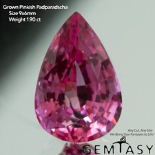 Cut stone - Sapphire Fuchsia Pink Czochralski (Pulled) lab grown 9x6mm 1.6-1.9ct