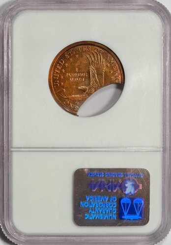 2000 NGC MS64 30% Huge Curved Clip Sacagawea Dollar Mint Error Unique And Rare - Picture 4 of 4