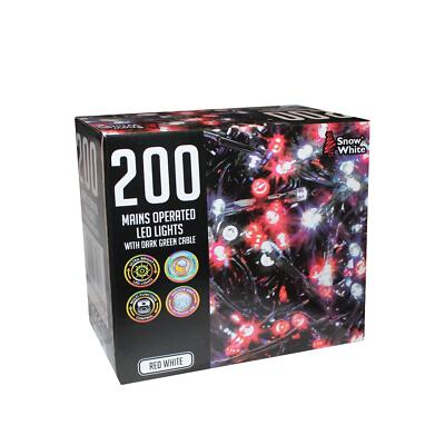 200 LED Multi Action Christmas TREE Mains Lights - Red and White | eBay UK