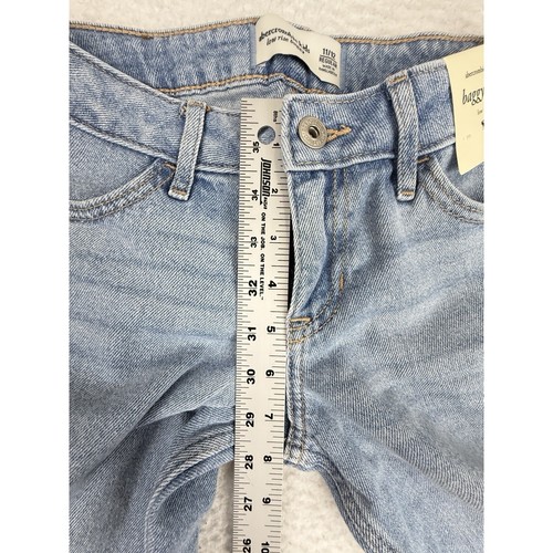 Abercrombie Kids Girls Baggie Low Rise Jeans 11-12 Regular Length Light Wash New - Picture 6 of 13