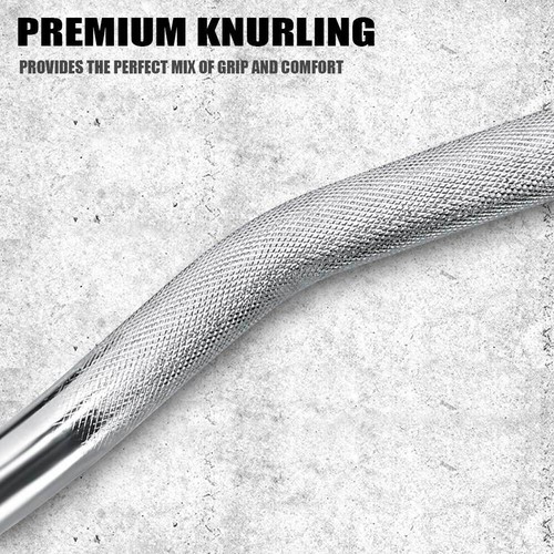 Olympic Barbell EZ Curl Bar Spring Collars Fitness Home Gym 2" Training/Lifting - Picture 4 of 12