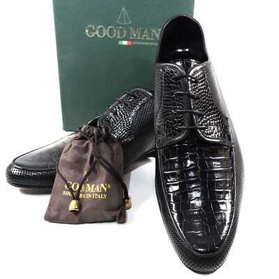 GOODMAN ?? MEN\'S BLACK LEATHER COMFORT SUMMER OXFORD SHOES s-l400.jpg main image 4