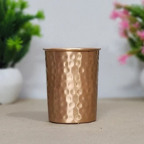 2 Stück Kupfer Trinkglas Becher 300ml - Ayurveda Gesundheit Yoga gehämmert 100% - Bild 5 von 5