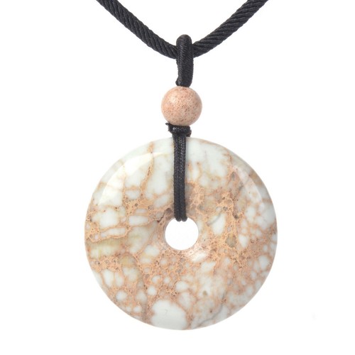 Gemstone 30mm Donut Beads Reiki Chakra Pendant Necklace Handmade Jewelry 22 Inch - Picture 178 of 331