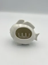 Vintage Ceramic White Fish Ashtray Made In Japan