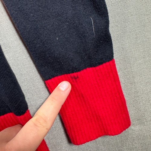 Abercrombie Cardigan Sweater Womens Medium Red Stripe Knit Cashmere Wool - Picture 2 of 9