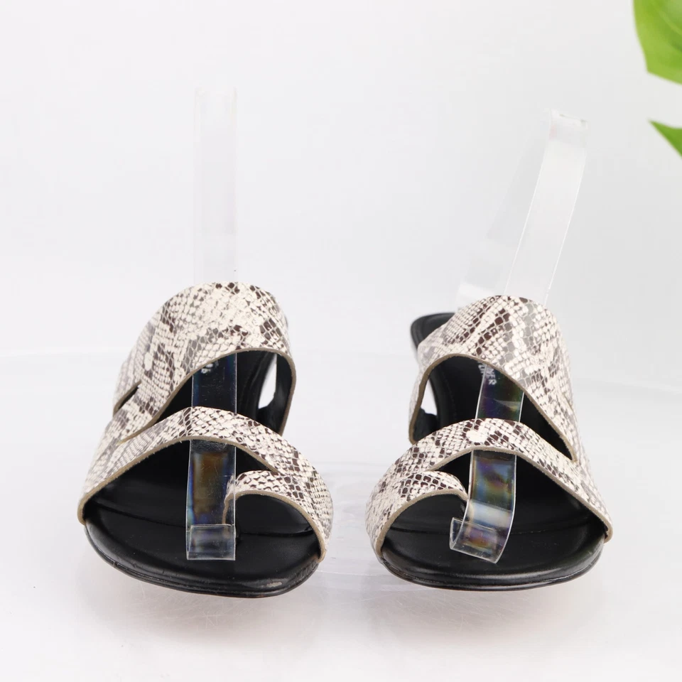 Sandalia Donald Pliner para mujer Clarisa talla 8 tacón de gatito mula tostado pitón punta lazo Foto 2 de 4