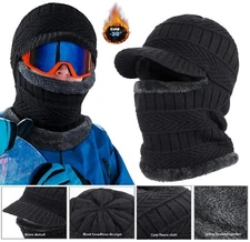 Winter Knitted Balaclava Beanie Hat Warm Cycling Ski Mask Adults Men Women USA