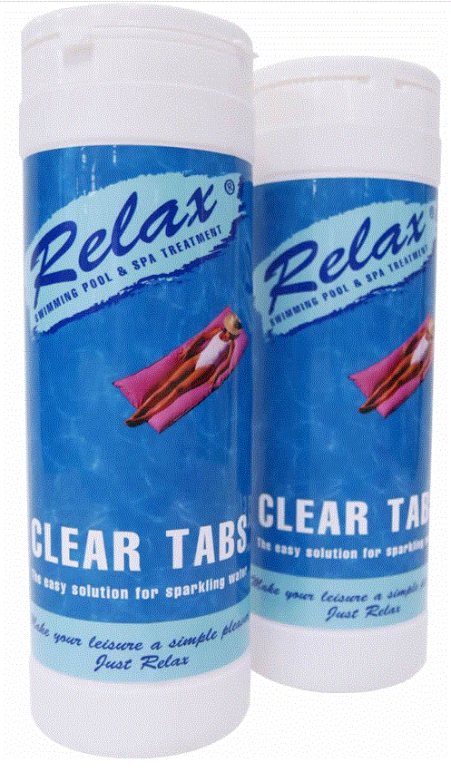 Relax Clear Tabs Pool Clarifier Flocculent 16 x 100g tablets