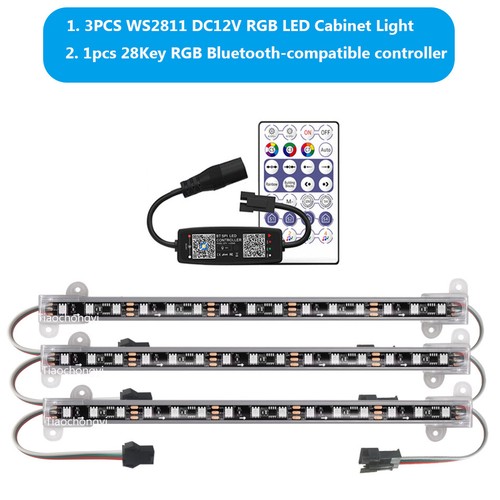 WS2811 RGB LED Aluminum Rigid Bar 28Keys Music Smart Pixels Controller kit 12V - Picture 11 of 22