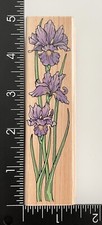 Hero Arts Large Long Irises Flowers H696 Wood Mounted Rubber Stamp
