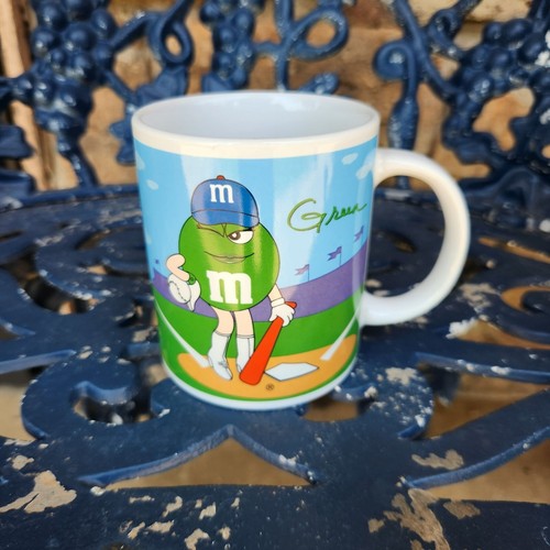 Green and Yellow M & M Coffee Mug Excellent Condition 10 oz. Drinkware