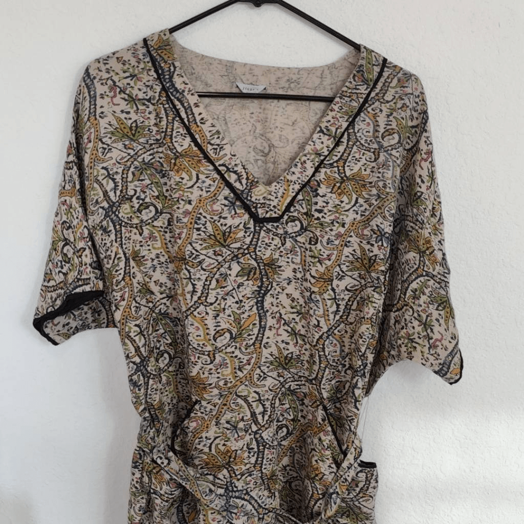Jigsaw Dress Womens Small Linen V Neck Mini Multicolor Floral | eBay