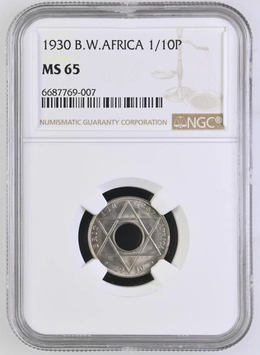 British West Africa 1/10 Penny 1930 NGC MS 65
