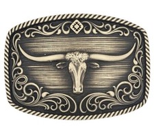 Montana Silversmiths Belt Buckle Longhorn Legend Heritage Gold A973C