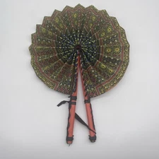 Round Asian Hand Fan Art Geometric Chinese Decorative