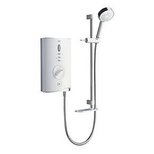 Mira Sport Max 10.8 KW With Airboost White Chrome Bathroom Electric