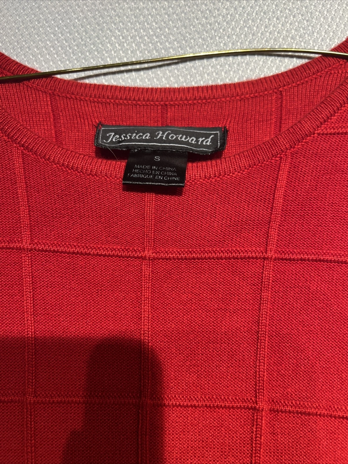 Abito rosso Jessica Howard taglia S maglia cavo A Line maniche lunghe aderente svasato San Valentino