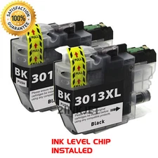 2 LC3013 XL BK Ink Cartridges for Brother LC3011 MFC-J491DW J497DW J690DW J895DW