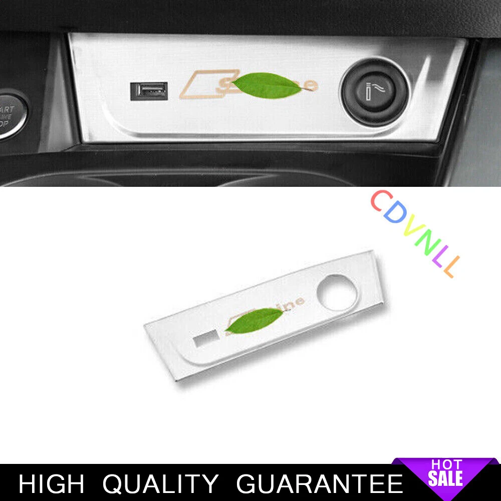 Middle Console Cigarette Lighter Trim For Audi A4 A5 17-2021 Matte Silver Steel