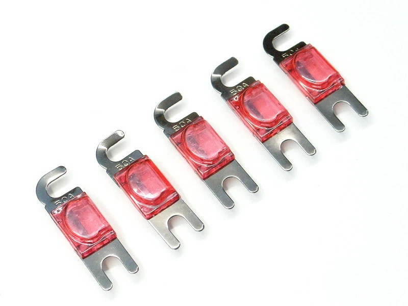 KnuKonceptz Silver Plated Mini ANL 50A Fuse 5pk MIDI